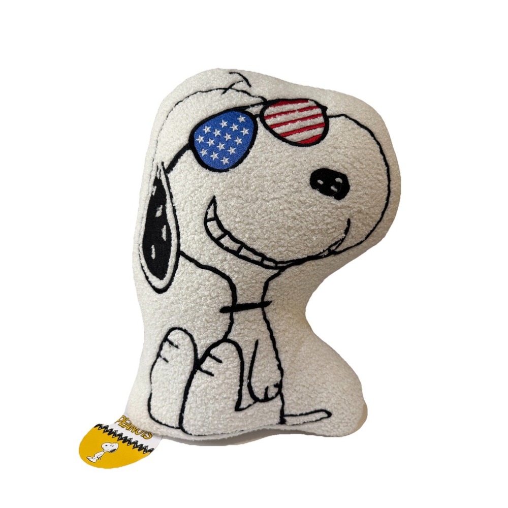 Peanuts‎ Snoopy USA American Flag Sunglasses 4th of July Summer Throw Pillow NEW